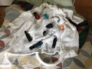 Sex toys on bathrobe